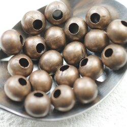 20 Stk. Runde Metall Perlen 10 mm Altkupfer