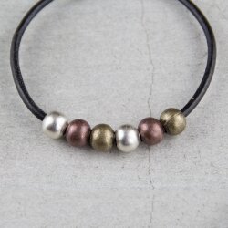 30 pcs. round metal Beads 8 mm Silver