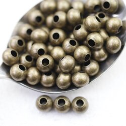 30 pcs. round metal Beads 8 mm Antique Brass