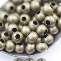 30 pcs. round metal Beads 8 mm Antique Brass