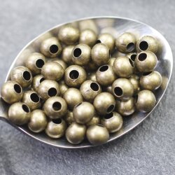 30 pcs. round metal Beads 8 mm Antique Brass