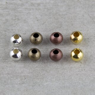 30 Stk. Runde Metall Perlen 8 mm Gold
