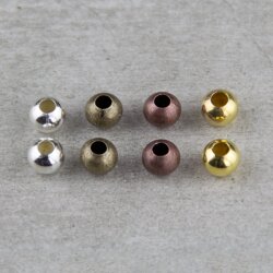 30 pcs. round metal Beads 8 mm Gold