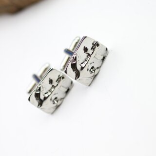 1 Paar Manschettenknpfe mit Anker-Motiv, Rhodium