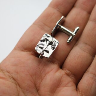 1 Paar Manschettenknpfe mit Anker-Motiv, Rhodium