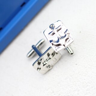1 Paar Manschettenknpfe mit Anker-Motiv, Rhodium