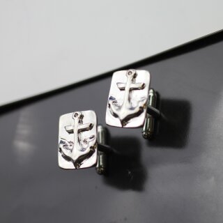 1 Paar Manschettenknpfe mit Anker-Motiv, Rhodium