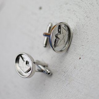 1 Paar Manschettenknpfe Papierschiffchen Motiv, Rhodium