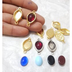 5 Settings for oval Cabochon