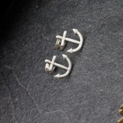 Anchor Stud Earrings, Minimalist Earrings, antique silver