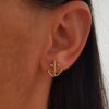 Anchor Stud Earrings, Minimalist Earrings, gold