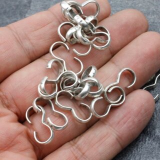 20 Metallperlen Klemmen, Schmuckverbinder 18x3 mm ( 5-6 mm)
