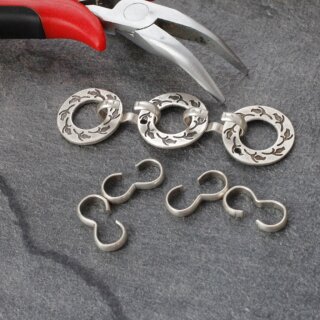 20 Metallperlen Klemmen, Schmuckverbinder 18x3 mm ( 5-6 mm)