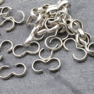20 Metallperlen Klemmen, Schmuckverbinder 18x3 mm ( 5-6 mm)