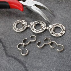 20 Metal Crimp, Cord Crimp, Crimp Fastener, Crimp Beads, Leather Crimp, 18x3 mm (Ø 5-6 mm)