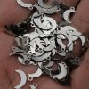 50 Rhodium Plated Moon Charms