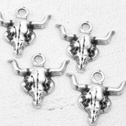 Bull Head Charm, Longhorn skull pendant, Cattle Skull Pendant, Buffalo, Skull