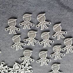 20 Little Boy Connector Charms, Bracelet making supplies