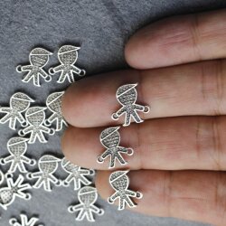 20 Little Boy Connector Charms, Bracelet making supplies