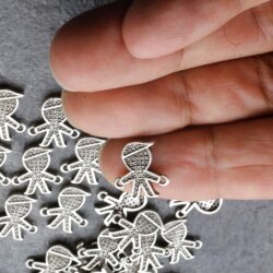 20 Little Boy Connector Charms, Bracelet making supplies