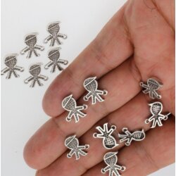 20 Little Boy Connector Charms, Bracelet making supplies