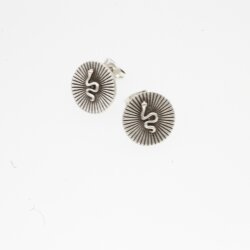 Snake stud Earrings, antique silver