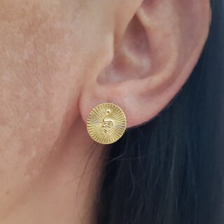 1 pair Snake stud earrings, gold