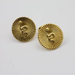 1 pair Snake stud earrings, gold