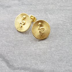 1 pair Snake stud earrings, gold