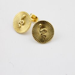 1 pair Snake stud earrings, gold