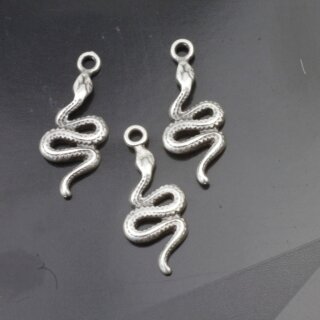 20 Silver Charms, Snake charm pendants