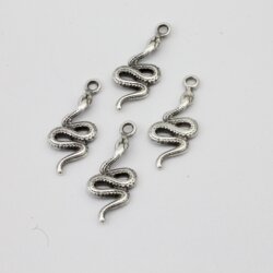 20 Silver Charms, Snake charm pendants