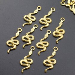 20 Schlange Anhänger, Gold Schlange