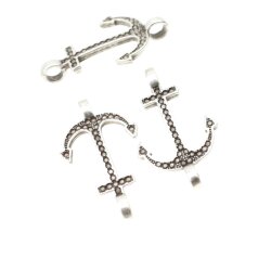 10 Anchor Charms, Bracelet Connector