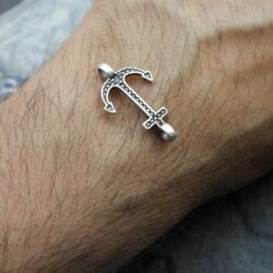 10 Anchor Charms, Bracelet Connector