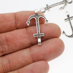 10 Anchor Charms, Bracelet Connector