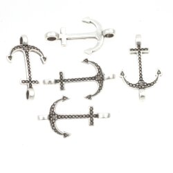 10 Anchor Charms, Bracelet Connector