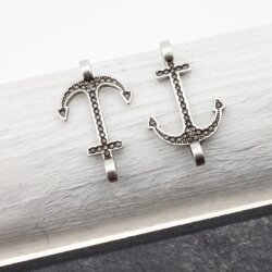 10 Anchor Charms, Bracelet Connector