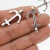 10 Anchor Charms, Bracelet Connector