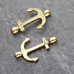 5 Anchor Charms, Bracelet Connector