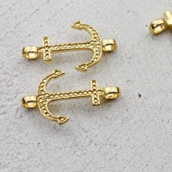 5 Anchor Charms, Bracelet Connector