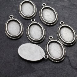 5 Oval Bezel Tray Blanks, Cabochon Settings