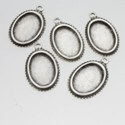 5 Anhänger Fassung  für Cabochon 20 x15 mm