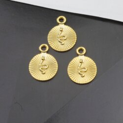 20 Schlange Anhänger, Gold Schlange