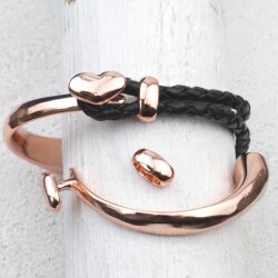 Herz Armspange, Half Cuff Armbandverschluss 57 mm  8*4  mm