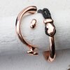 1 Set Half Cuff Bracelet Findings, Heart Bracelet Clasp, 57 mm Ø 8*4  mm