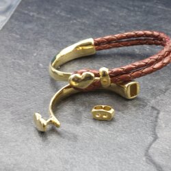 1 Set Half Cuff Bracelet Findings, Heart Bracelet Clasp, 57 mm Ø 8*4  mm