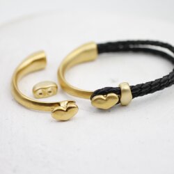 1 Set Half Cuff Bracelet Findings, Heart Bracelet Clasp,...