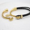 1 Set Half Cuff Bracelet Findings, Heart Bracelet Clasp, 57 mm Ø 8*4  mm