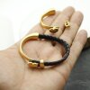 1 Set Half Cuff Bracelet Findings, Heart Bracelet Clasp, 57 mm Ø 8*4  mm